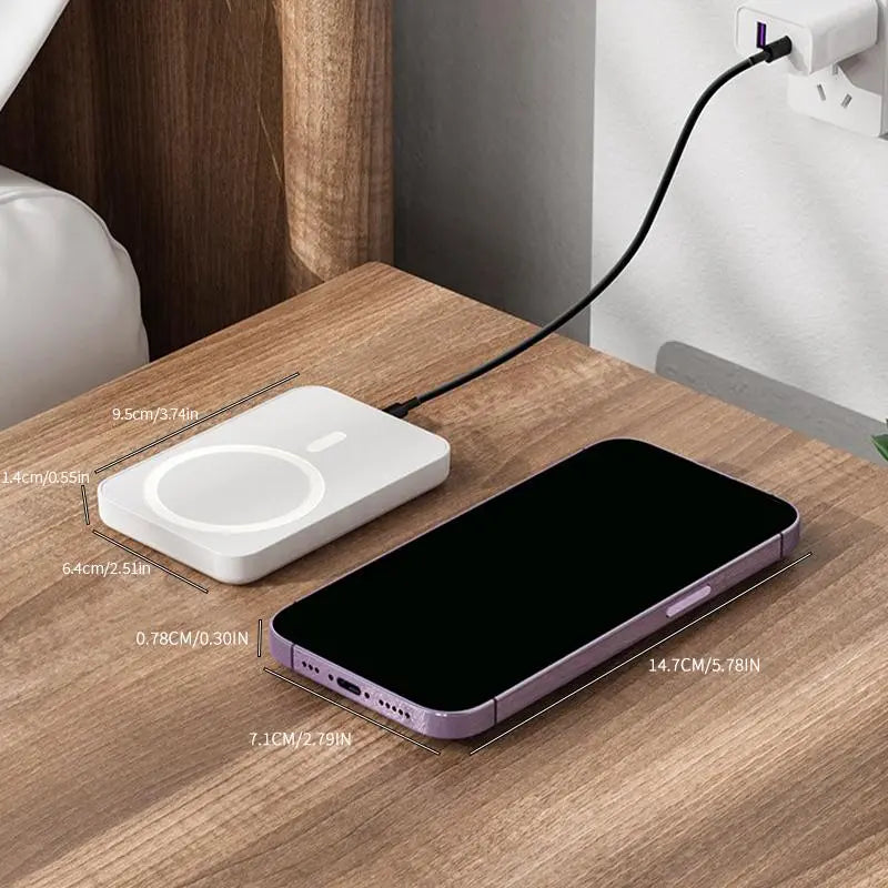 5000Mah Magnetic Power Bank for Iphone 12–18 Series, Works Best with Magsafe Case or No Case, Portable Wireless Charger